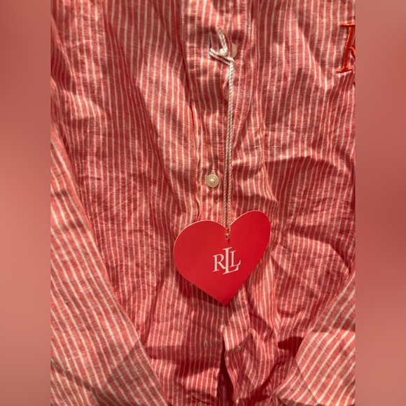 Lauren Ralph Lauren Striped Logo Linen Shirt - Picture 3 of 7